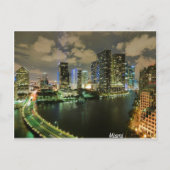 マイアミの夜のスカイライン ポストカード (正面)