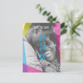 マイアミの夜の日付写真を保存 ポストカード (スタンド正面)