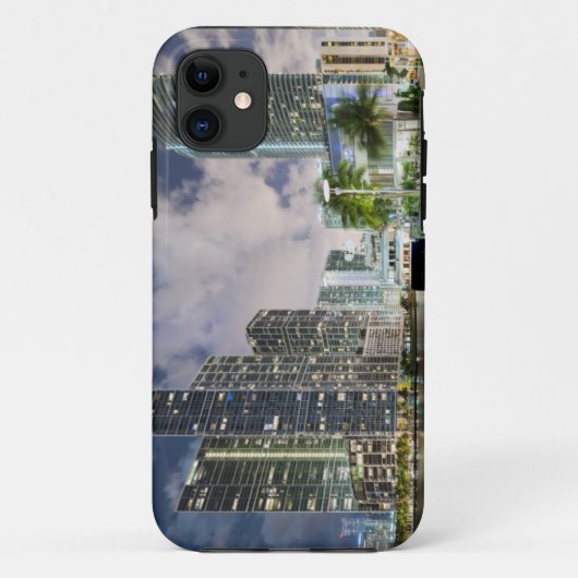 マイアミの川の水辺地帯の照らされたタワー Case-Mate iPhoneケース (裏面)