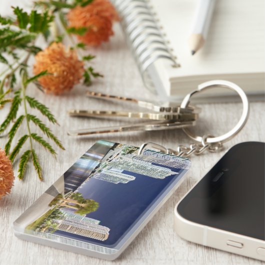 マイアミの川Riverwalkに沿う建物 キーホルダー (正面右)