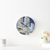 マイアミの川Riverwalkに沿う建物 ラウンド壁時計 (ホーム)
