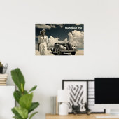 マイアミの歩くでホワイトビーチの女性 ポスター (ホームオフィス)