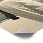 マイアミの歩くでホワイトビーチの女性 ポスター (角)