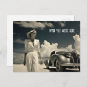 マイアミの歩くでホワイトビーチの女性 ポストカード (正面/裏面)