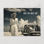 マイアミの歩くでホワイトビーチの女性 ポストカード (正面)