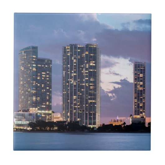 マイアミの水辺地帯のマンションタワー タイル (正面)