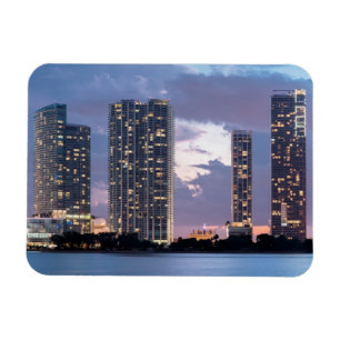 マイアミの水辺地帯のマンションタワー マグネット