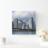 マイアミの水辺地帯の眺め スクエア壁時計 (ホーム)