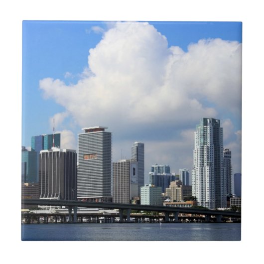 マイアミの水辺地帯の眺め タイル (正面)