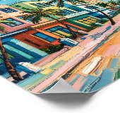 マイアミの海ドライブアートinヴァンゴッホのスタイル旅行 ポスター (角)