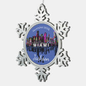 マイアミの落書き スノーフレークピューターオーナメント (右)