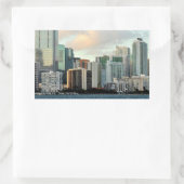 マイアミの超高層ビルは広い空澄んに 長方形シール (バッグ)