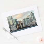 マイアミの超高層ビルは広い空澄んに 長方形シール (封筒)