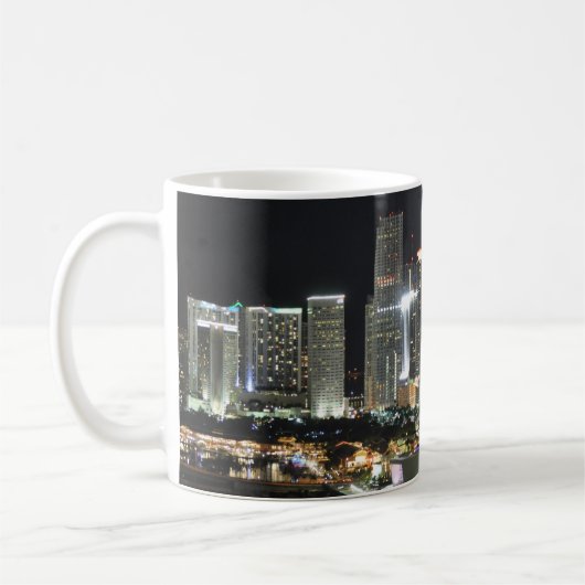 マイアミの都心の都市景観のコーヒー・マグ コーヒーマグカップ (左)