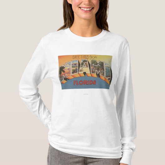 マイアミのFloridaLargeの手紙ScenesMiami、FL Tシャツ (正面)