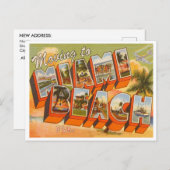 マイアミへの移動ビーチヴィンテージアドレスの変更 ポストカード (正面/裏面)