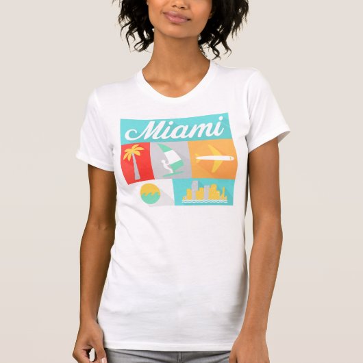 マイアミアメリカ都市Tシャツのさまざまな色 Tシャツ (正面)
