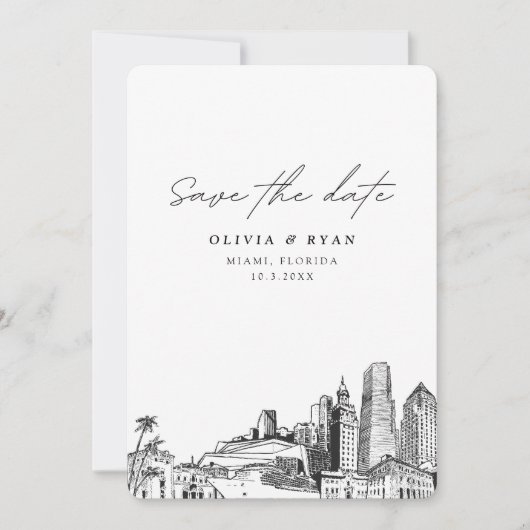 マイアミウェディングザデイトダウンタウン結婚ズ 招待状 (正面)