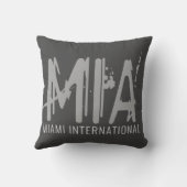 マイアミエアポートグランジタイポグラフィダークグレー クッション (裏面)