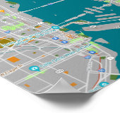 マイアミカラフルの地図 ポスター (角)