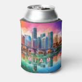 マイアミカラフルスカイライン抽象芸術 缶クーラー (缶裏面)