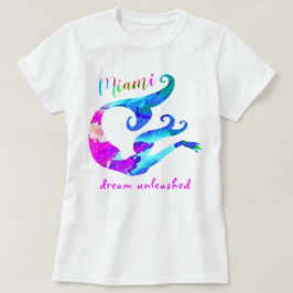 マイアミカラフル絵画のマーメイドドリームが解放 Tシャツ