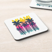 マイアミクールフロリダグラフィックデザインティー、私はMiaが大好き コースター (左側)