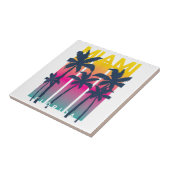 マイアミクールフロリダグラフィックデザインティー、私はMiaが大好き タイル (側面)