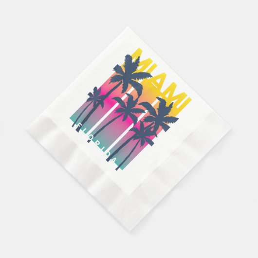 マイアミクールフロリダグラフィックデザインティー、私はMiaが大好き 縁ありランチョンナプキン (角)