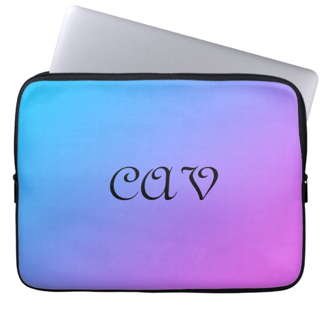 マイアミコーンフラワーブルー ラップトップスリーブ (正面)