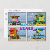 マイアミサウスビーチライフガードタワーポストカード ポストカード (正面/裏面)