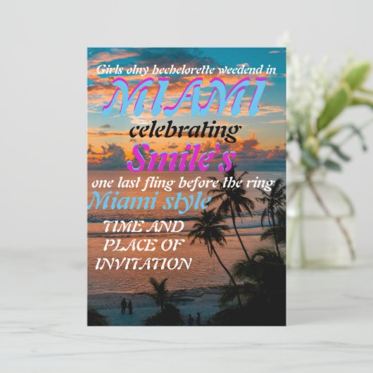 マイアミサマーガールズウィークエンドバチェロレッテインビ 招待状 (スタンド正面)