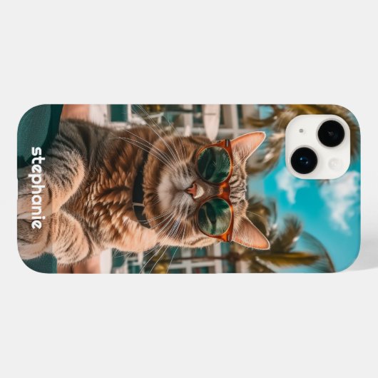 マイアミサンにかわいい猫 Case-Mate iPhoneケース (裏面 (横))