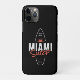 マイアミサーフ - ビンテージビーチサンセットサーフボードデザイン iPhone 11 PROケース