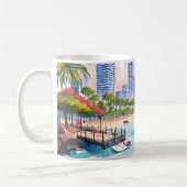 マイアミシティフロリダスカイライン コーヒーマグカップ (左)