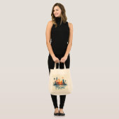 マイアミシティフロリダスカイライン トートバッグ (正面(モデル))