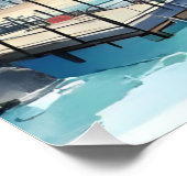 マイアミシティフロリダスカイライン ポスター (コーナー)