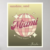 マイアミシティフロリダUSA金ゴールドモダンデコールポスター ポスター (正面)