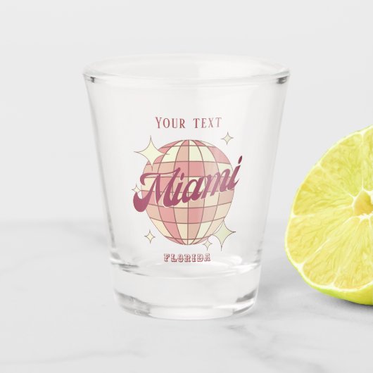 マイアミシティーフロリダのパーティーナイトライフビーチ ショットグラス (正面)