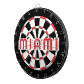 マイアミシンプルモダン白黒レッド ダーツボード (正面右)