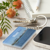 マイアミスカイラインのテキスト付き/アウト キーホルダー (正面右)