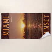 マイアミスカイラインアットサンセット ビーチタオル (正面)