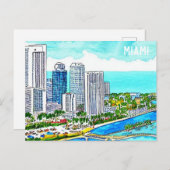 マイアミスカイライントロピカルポストカード ポストカード (正面/裏面)