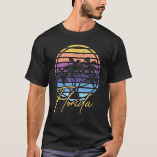 マイアミスカイラインフロリダパームツリーズビーチサンセット Tシャツ
