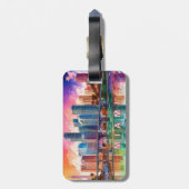 マイアミスカイライン抽象芸術アート ラゲッジタグ (裏面縦)
