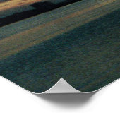 マイアミスカイライン、フロリダサンセットボートポスター ポスター (角)