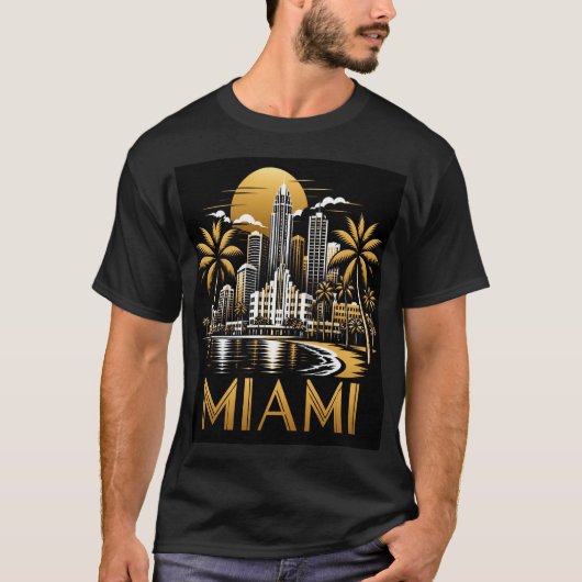 マイアミスカイライン Tシャツ (正面)