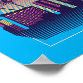 マイアミスタイリッシュフロリダレトロシティロゴ ポスター (角)