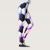 マイアミスタイルサッカーパターン透明背景 レギンス (右)