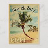 マイアミセーブザデイトヴィンテージビーチパームツリー 案内ポストカード (正面)
